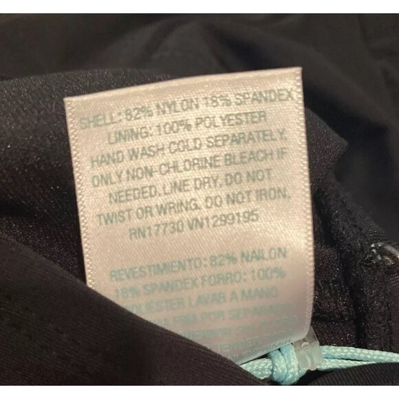 Kona Sol Women's One Piece Black Swimsuit Small 4 6 Lace-Up Scallop Edge Swim T8 - Picture 7 of 7